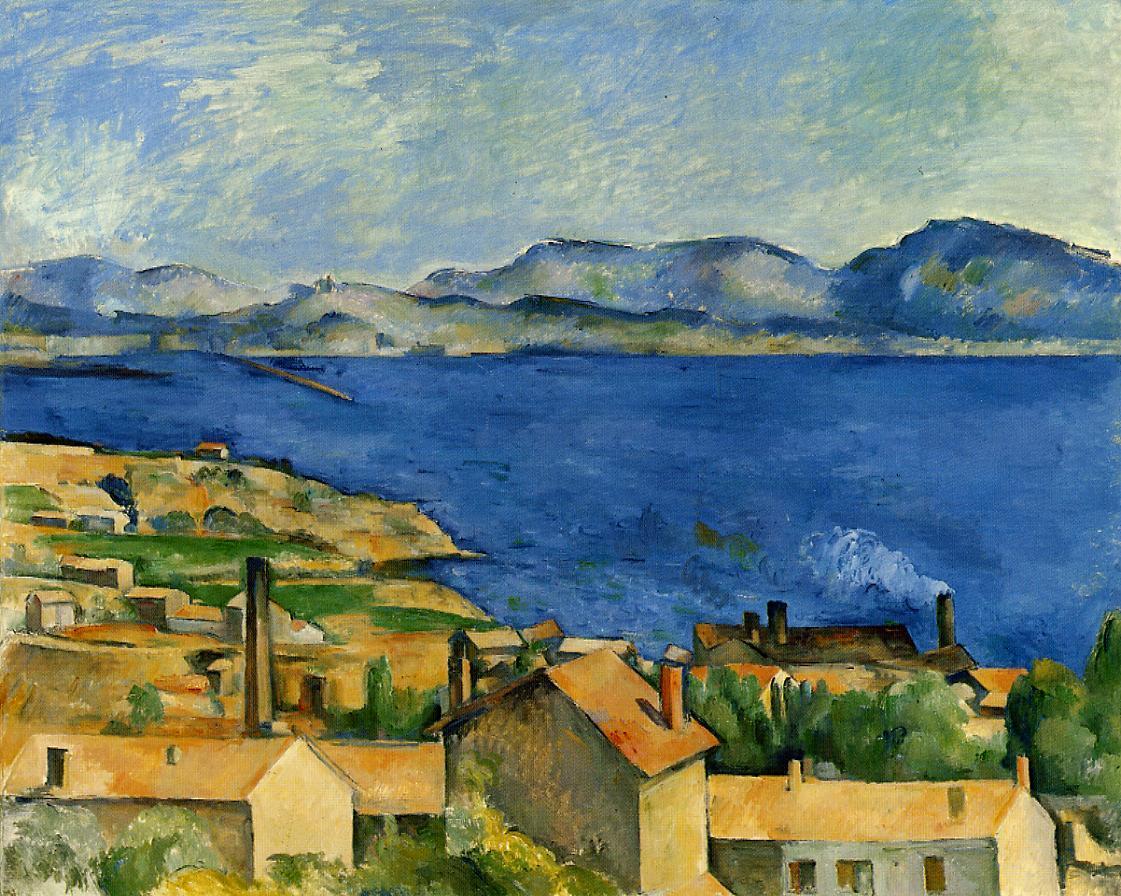The Gulf of Marseille Seen from L Estaque - Paul Cezanne Painting